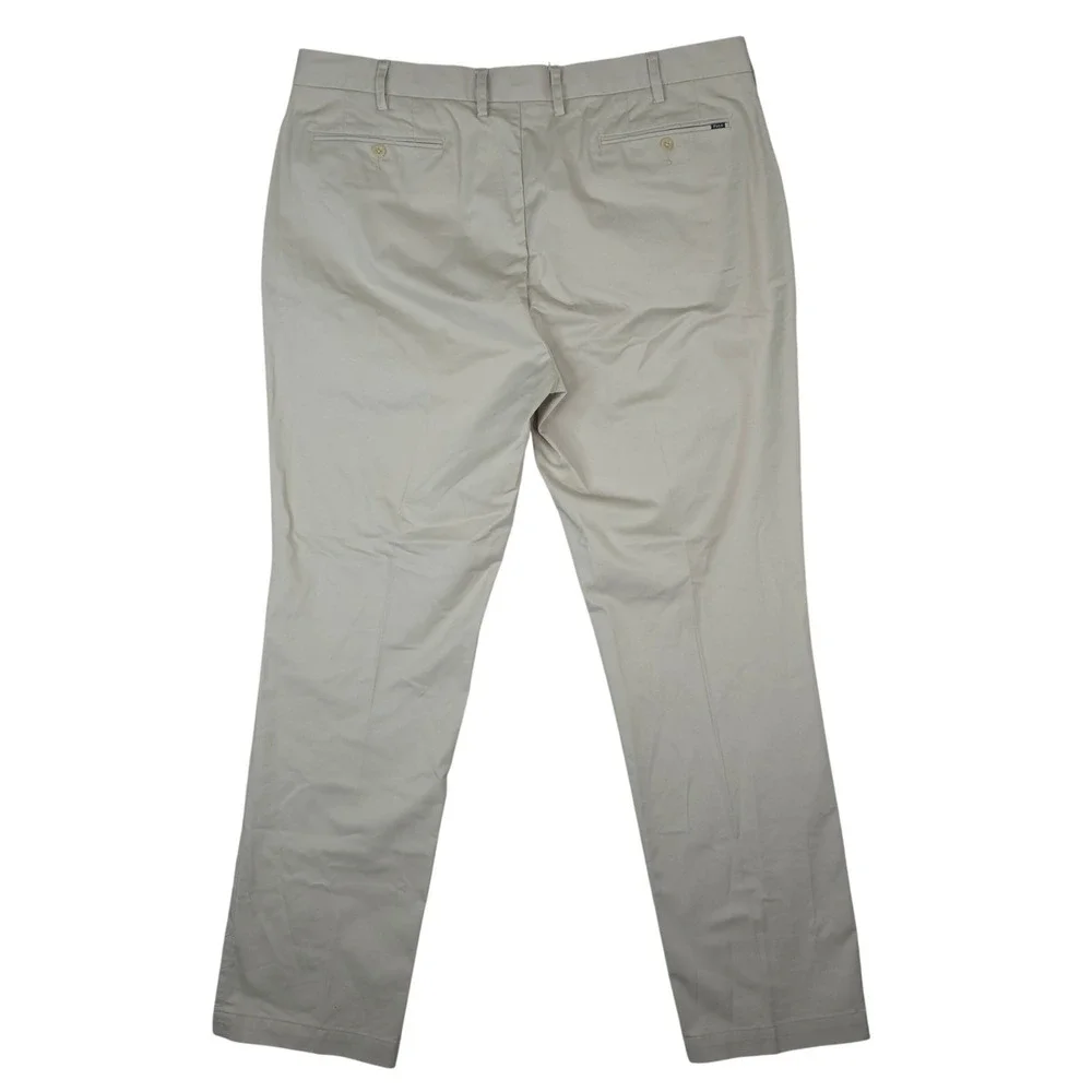 Polo Ralph Lauren Chino Pants Mens 42x36‎ Khaki Tan Stretch Classic Fit Cotton